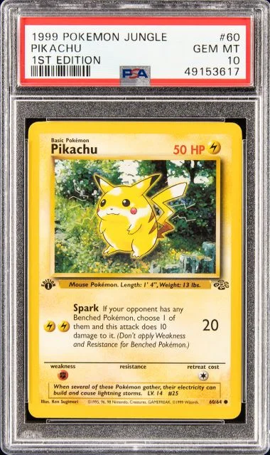 1999 Pokemon Jungle 1st Edition Pikachu #60 card image