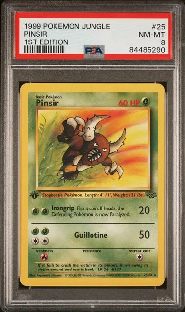 1999 Pokemon Jungle 1st Edition Pinsir #25 card image