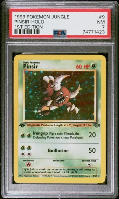 1999 Pokemon Jungle 1st Edition Pinsir-Holo #9 card image