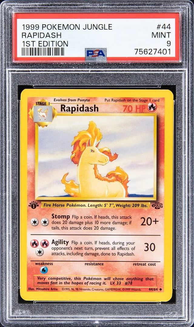 1999 Pokemon Jungle 1st Edition Rapidash #44 card image