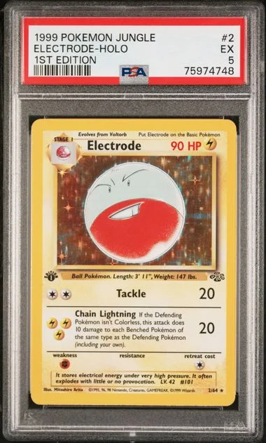 1999 Pokemon Jungle 1st Edition Rare Holofoil Electrode #2 card image