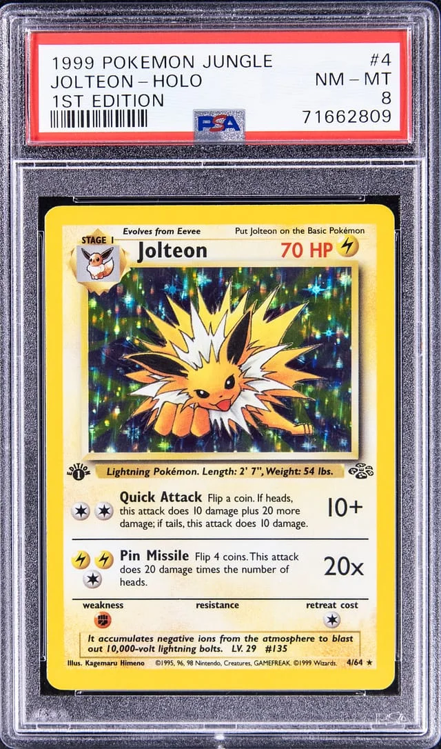1999 Pokemon Jungle 1st Edition Rare Holofoil Jolteon #4 card image