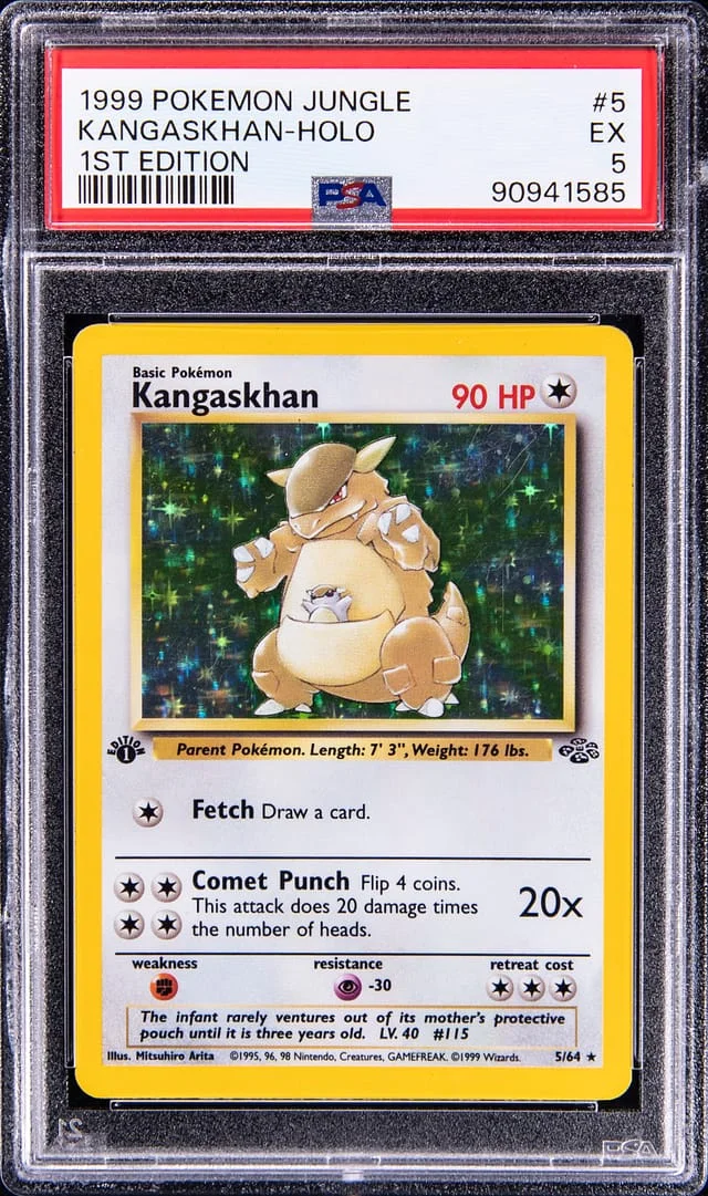 1999 Pokemon Jungle 1st Edition Rare Holofoil Kangaskhan #5 card image