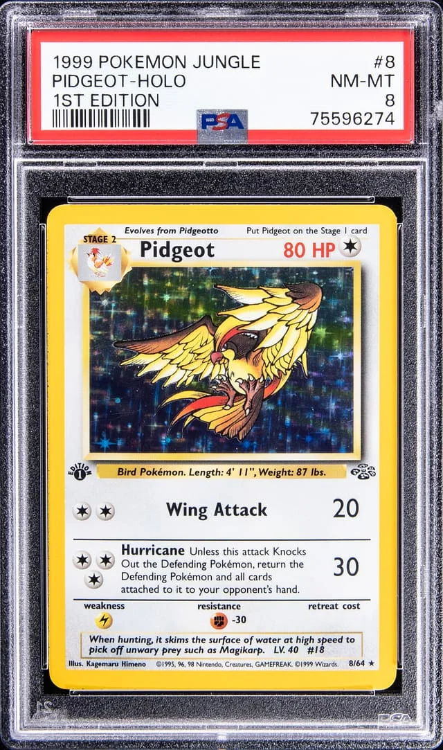 1999 Pokemon Jungle 1st Edition Rare Holofoil Pidgeot #8 card image