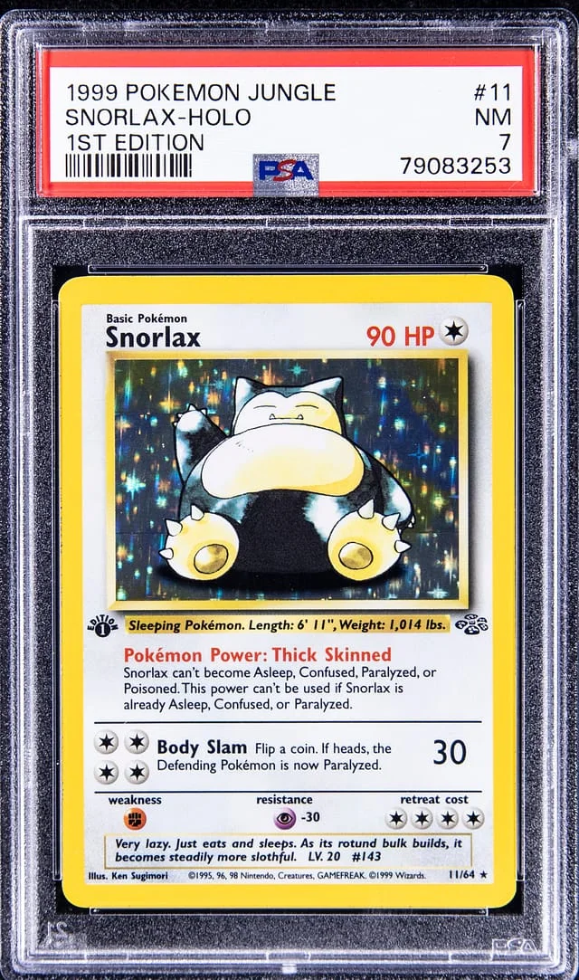 1999 Pokemon Jungle 1st Edition Rare Holofoil Snorlax #11 card image
