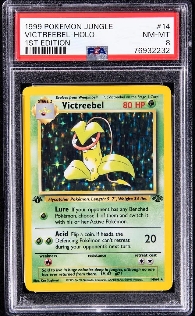 1999 Pokemon Jungle 1st Edition Rare Holofoil Victreebel #14 card image