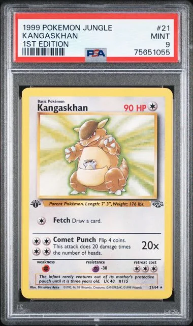 1999 Pokemon Jungle 1st Edition Rare Kangaskhan #21 card image