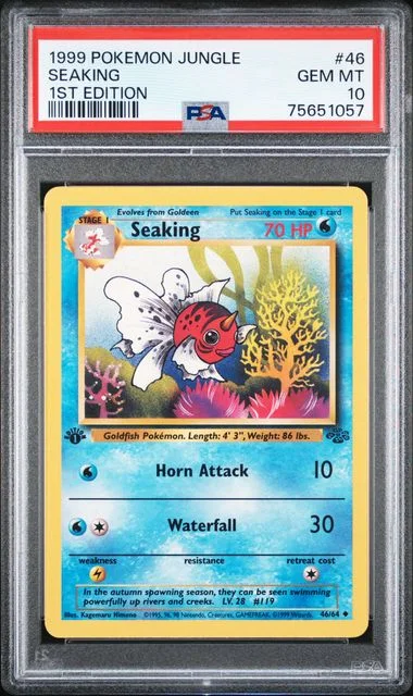 1999 Pokemon Jungle 1st Edition Seaking #46 card image