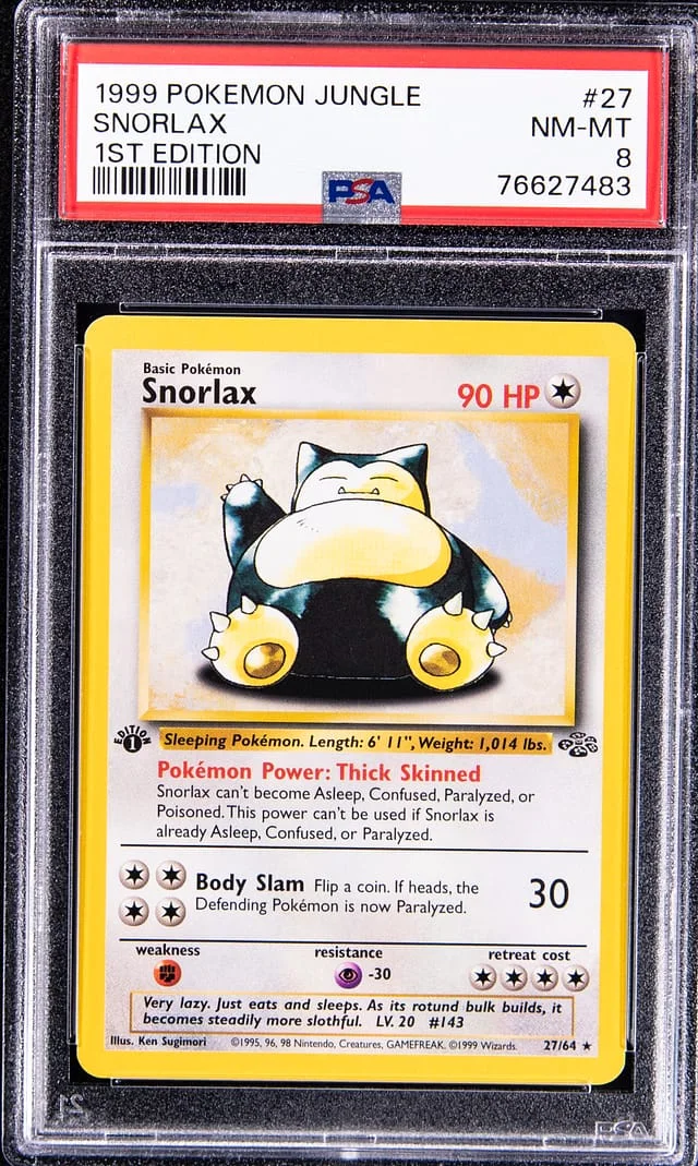 1999 Pokemon Jungle 1st Edition Snorlax #27 card image
