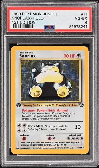 1999 Pokemon Jungle 1st Edition Snorlax-Holo #11 card image