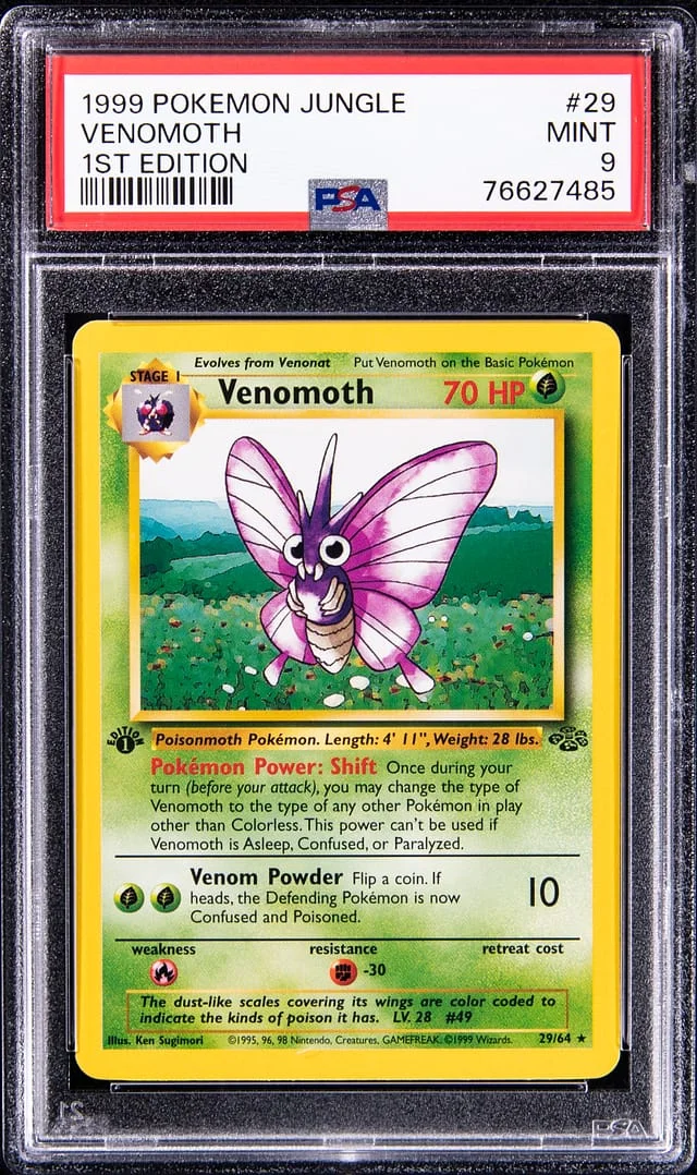 1999 Pokemon Jungle 1st Edition Venomoth #29 card image