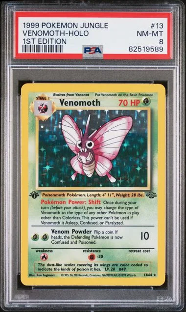 1999 Pokemon Jungle 1st Edition Venomoth-Holo #13 card image