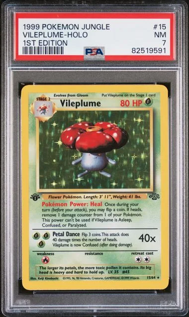 1999 Pokemon Jungle 1st Edition Vileplume-Holo #15 card image