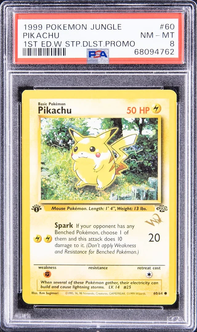 1999 Pokemon Jungle 1st Edition With Stamp Duelist Promo Pikachu #60 card image