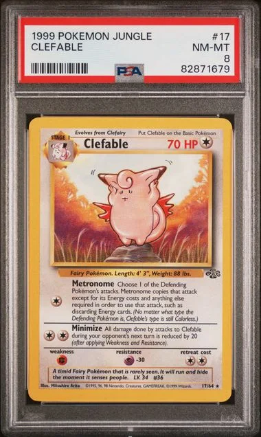 1999 Pokemon Jungle Clefable #17 card image