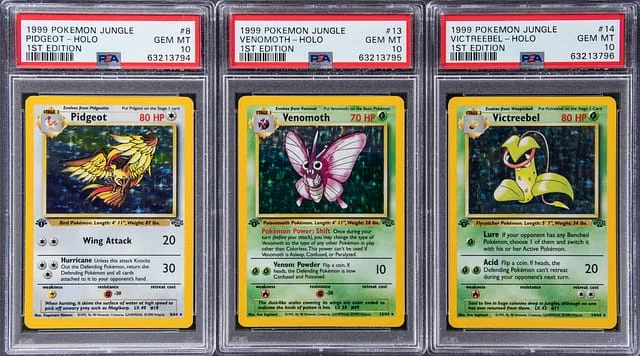 1999 Pokemon Jungle Edition Lot of Three (3) Holograph Cards w/ Victrebel, Venomoth & Pidgeot #1st card image