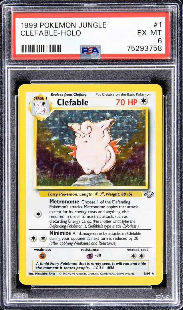 1999 Pokemon Jungle Holo Clefable #1 card image