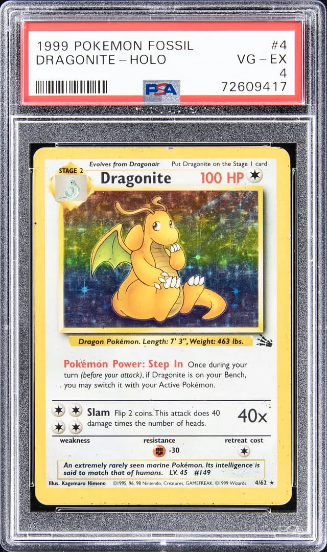 1999 Pokemon Jungle Holo Dragonite #4 card image