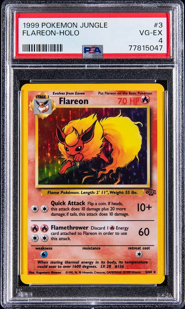 1999 Pokemon Jungle Holo Flareon #3 card image