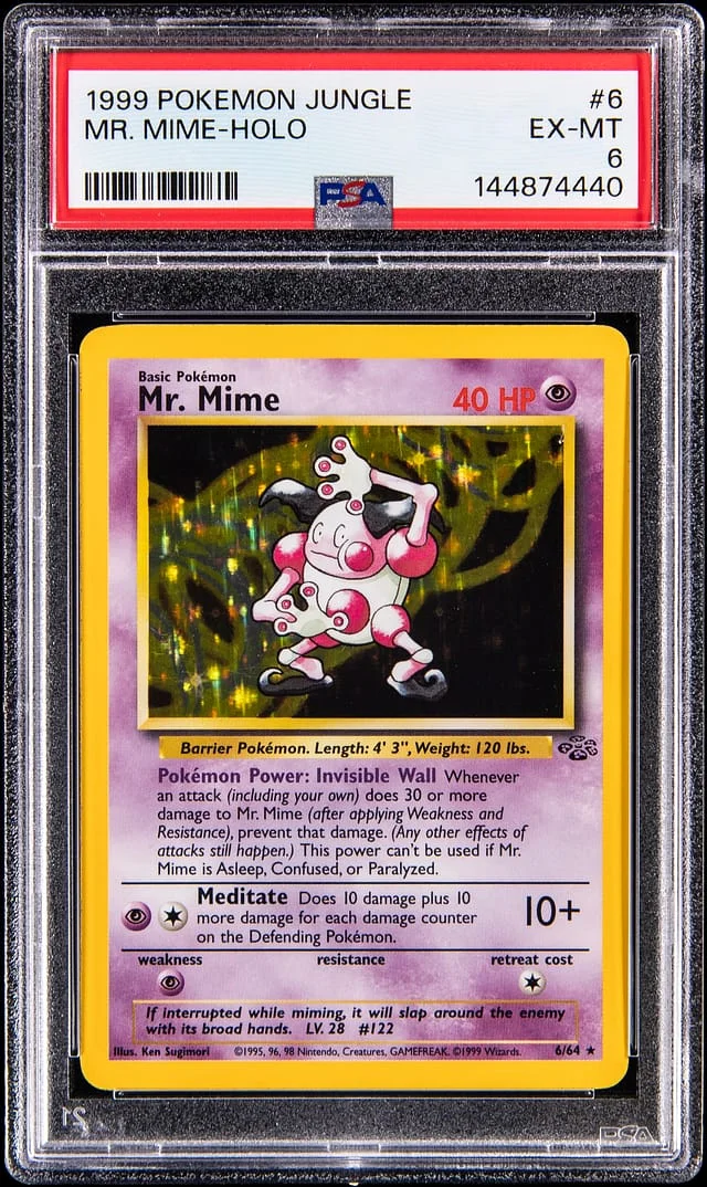 1999 Pokemon Jungle Holo Mr. Mime #6 card image