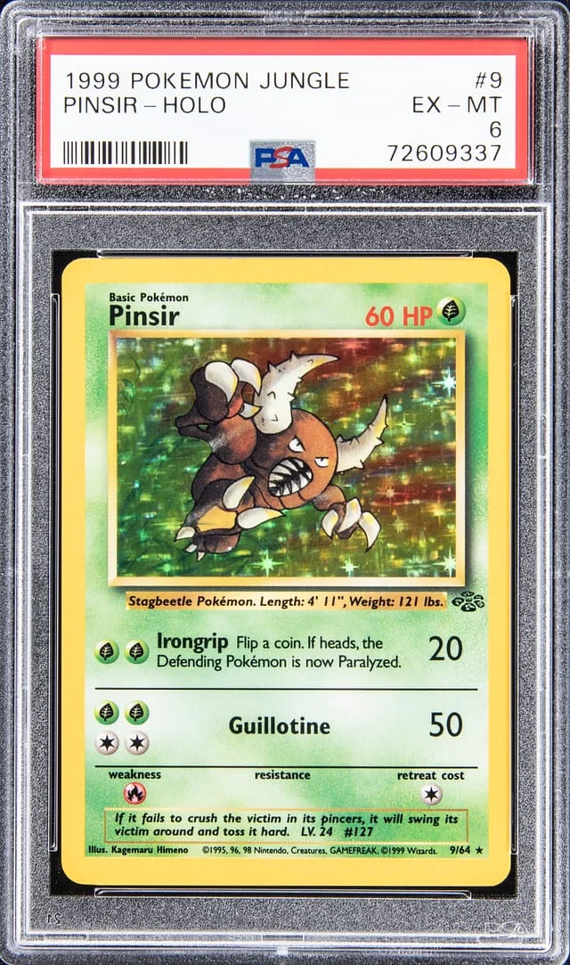 1999 Pokemon Jungle Holo Pinsir #9 card image