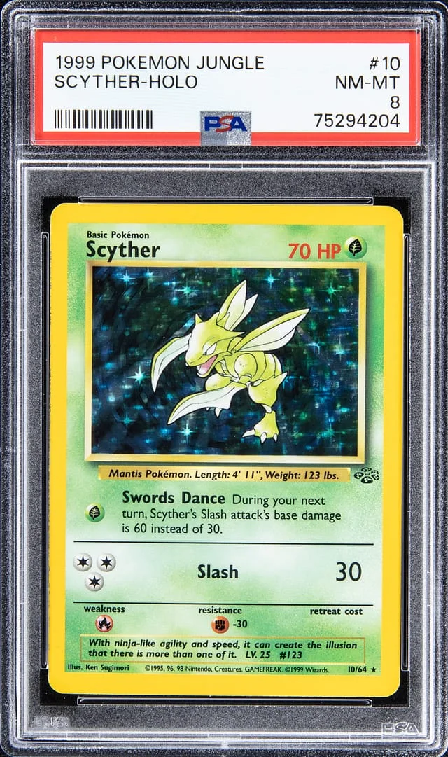 1999 Pokemon Jungle Holo Scyther #10 card image
