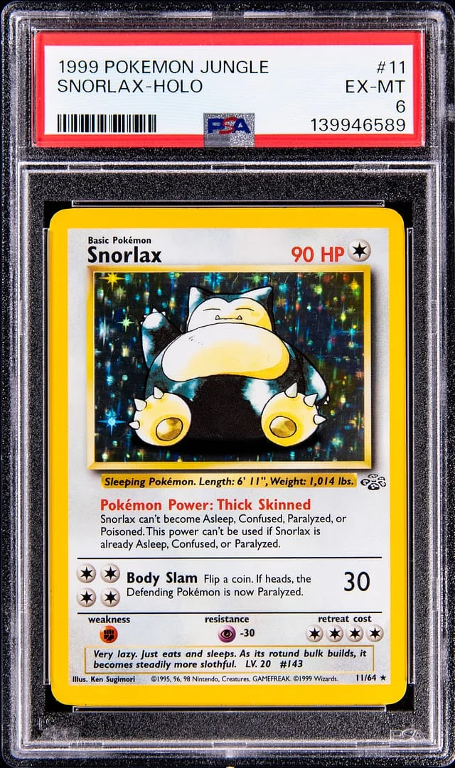 1999 Pokemon Jungle Holo Snorlax #11 card image