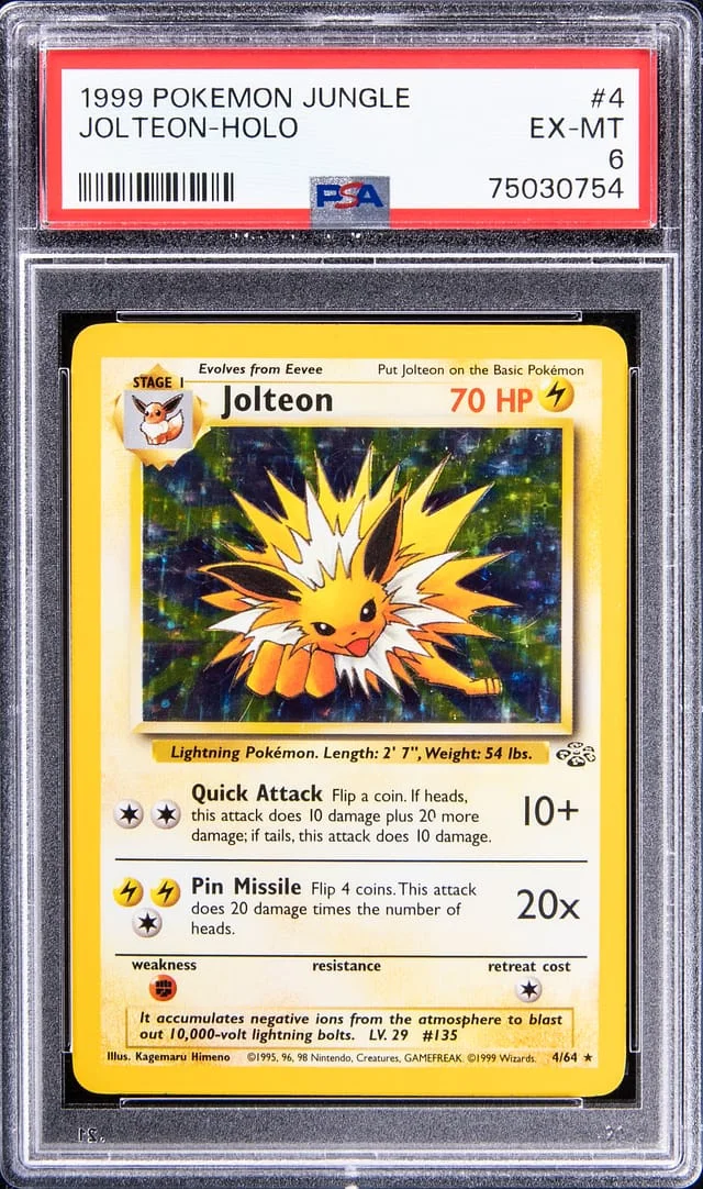 1999 Pokemon Jungle Holofoil Jolteon #4 card image