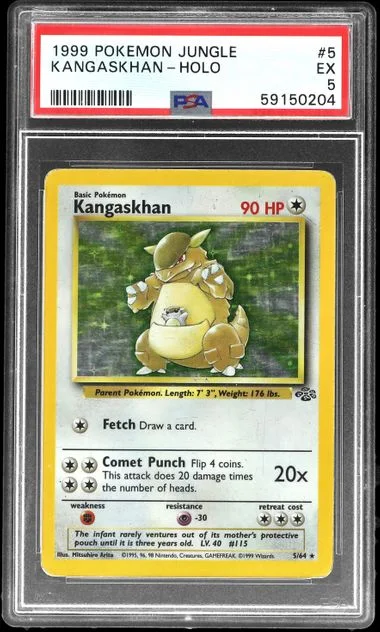 1999 Pokemon Jungle Holofoil Kangaskhan #5 card image