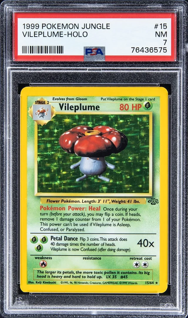 1999 Pokemon Jungle Holofoil Vileplume #15 card image