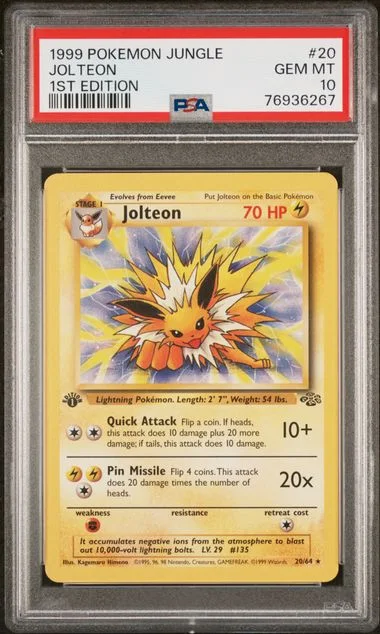 1999 Pokemon Jungle Jolteon #20 card image