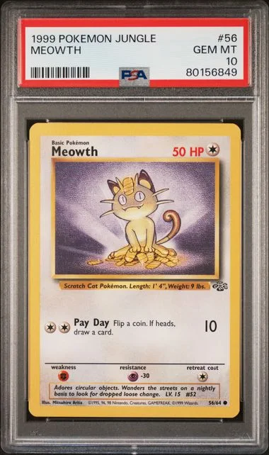 1999 Pokemon Jungle Meowth #56 card image