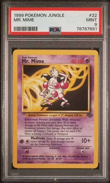 1999 Pokemon Jungle Mr. Mime #22 card image
