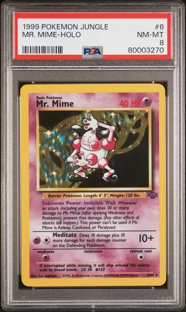 1999 Pokemon Jungle Mr. Mime-Holo #6 card image