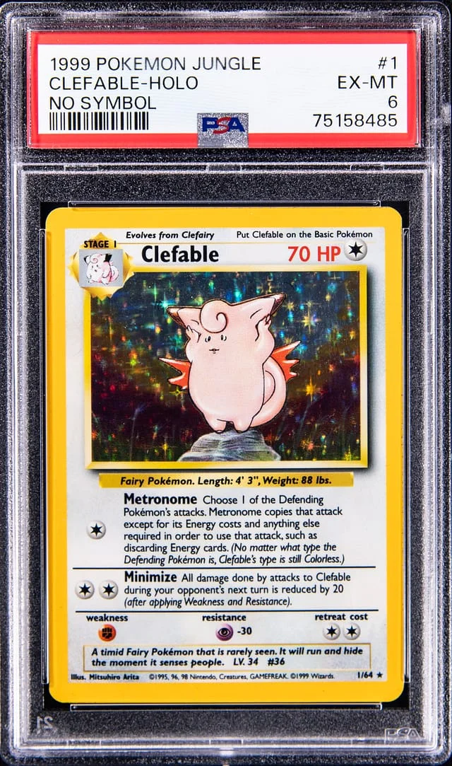 1999 Pokemon Jungle No Symbol Clefable Holo #1 card image