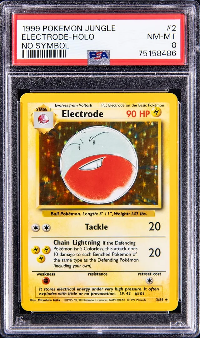 1999 Pokemon Jungle No Symbol Electrode Holo #2 card image