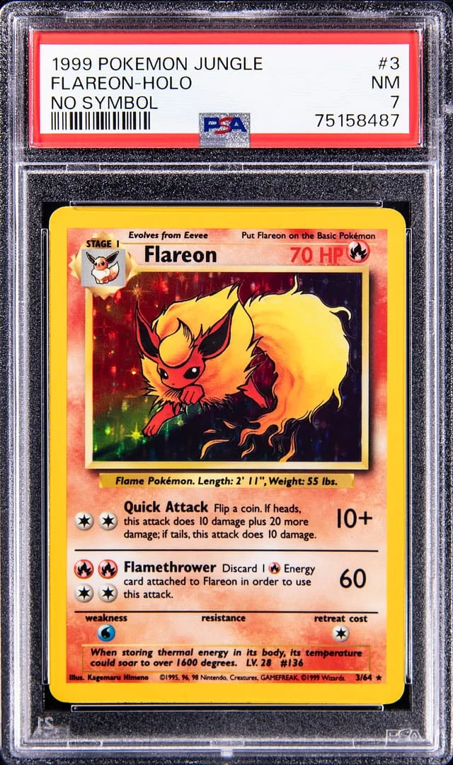 1999 Pokemon Jungle No Symbol Flareon Holo #3 card image