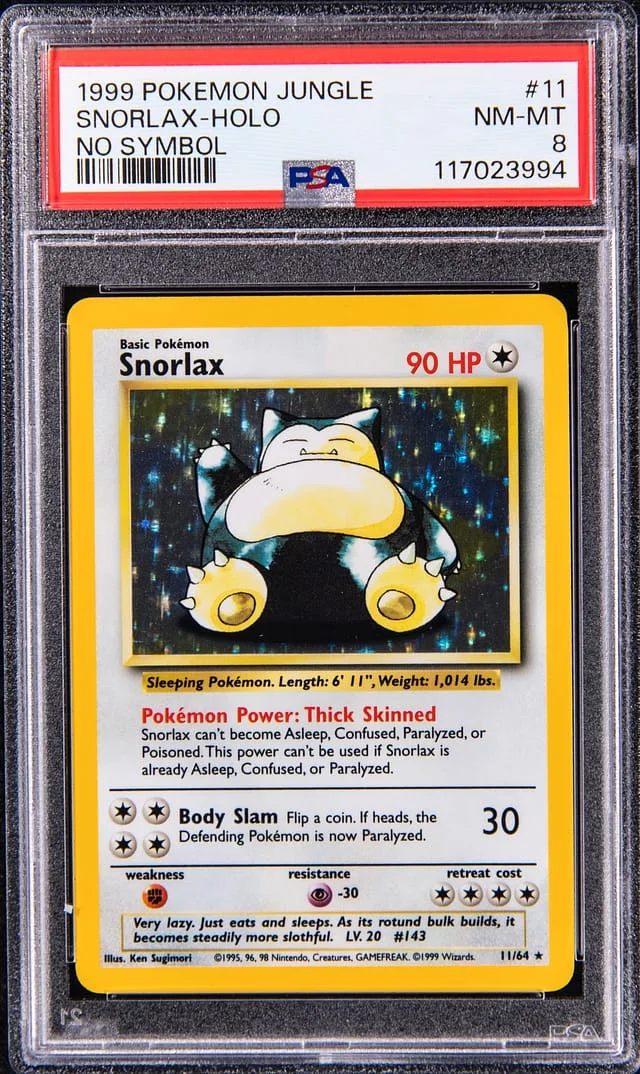 1999 Pokemon Jungle No Symbol Holo Snorlax #11 card image