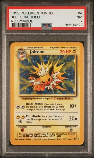 1999 Pokemon Jungle No Symbol Jolteon-Holo #4 card image