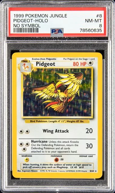 1999 Pokemon Jungle No Symbol Pidgeot Holo #8 card image