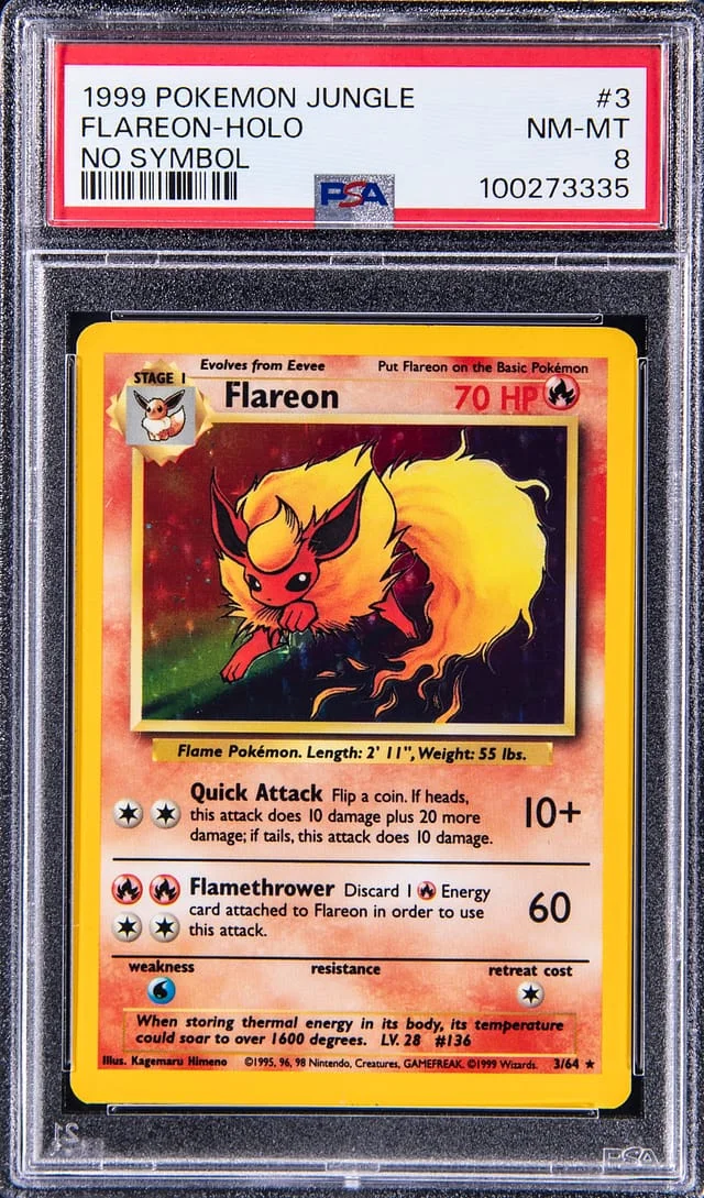 1999 Pokemon Jungle, No Symbol Rare Holofoil Flareon #3 card image