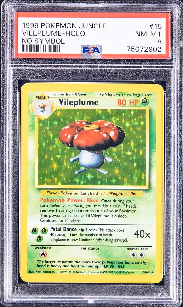 1999 Pokemon Jungle No Symbol Rare Holofoil Vileplume #15 card image