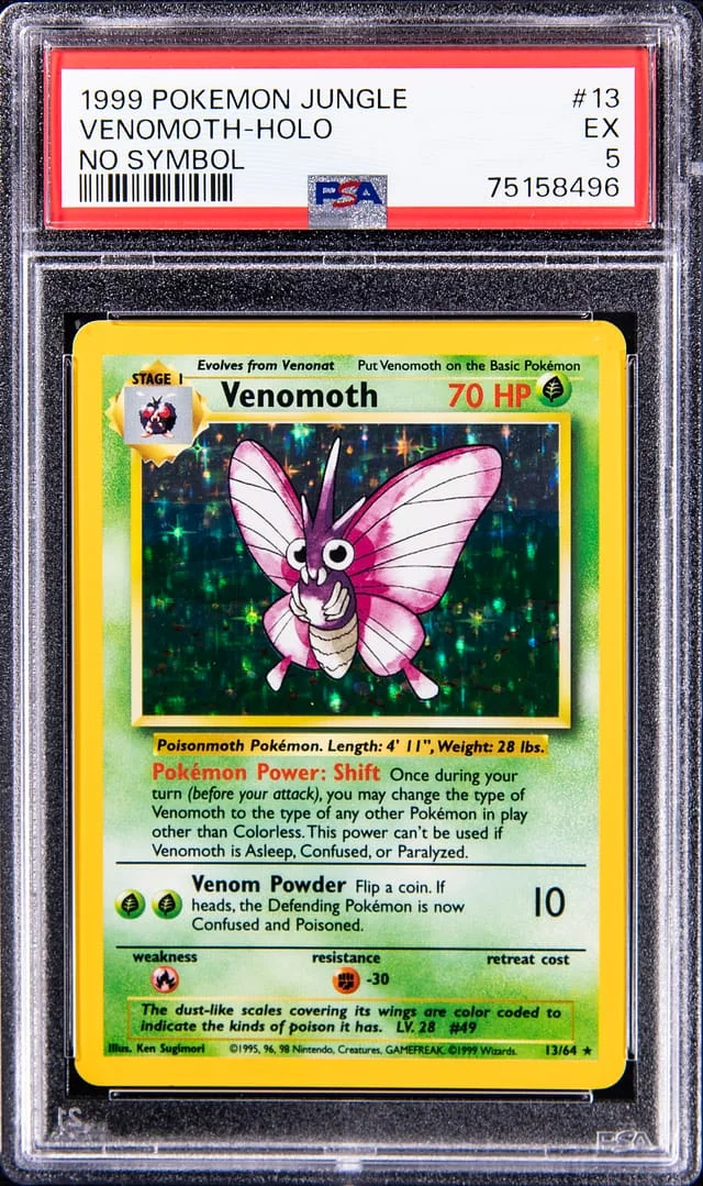 1999 Pokemon Jungle No Symbol Venomoth Holo #13 card image
