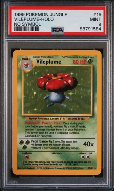 1999 Pokemon Jungle No Symbol Vileplume Holo #15 card image