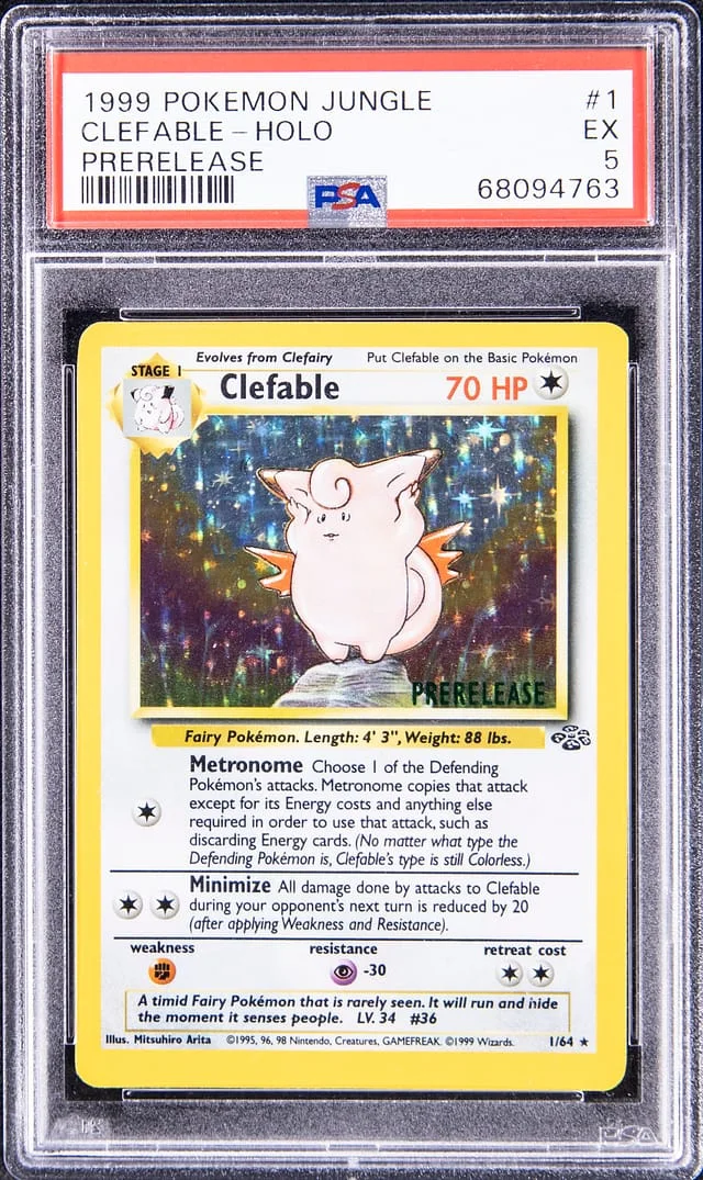 1999 Pokemon Jungle Prerelease Clefable Holo #1 card image