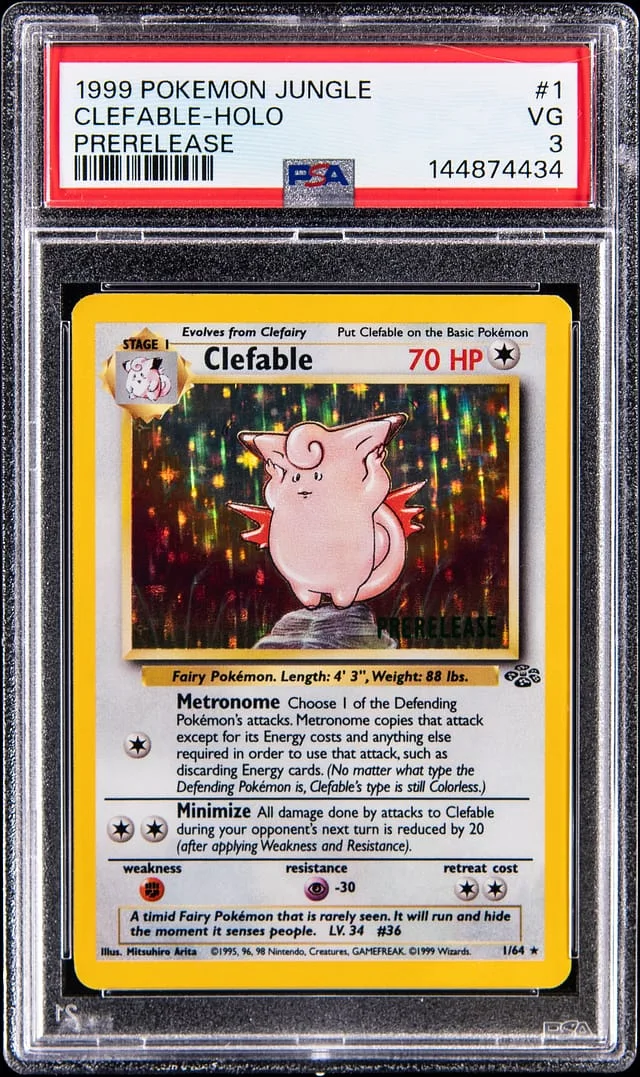 1999 Pokemon Jungle Prerelease Holo Clefable #1 card image
