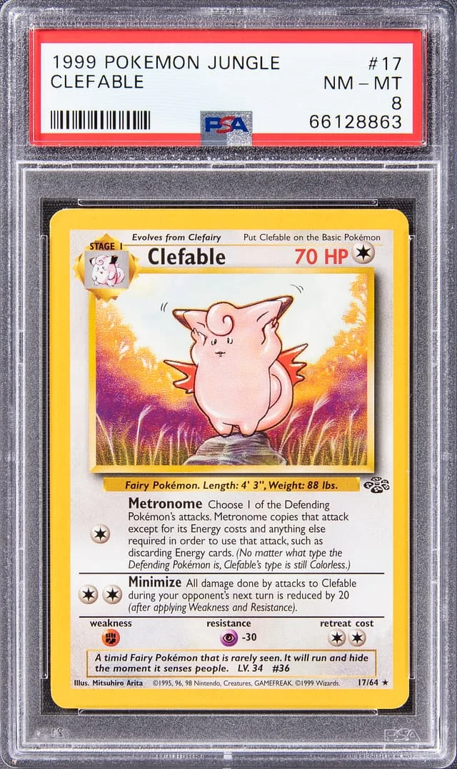 1999 Pokemon Jungle Rare Clefable #17 card image