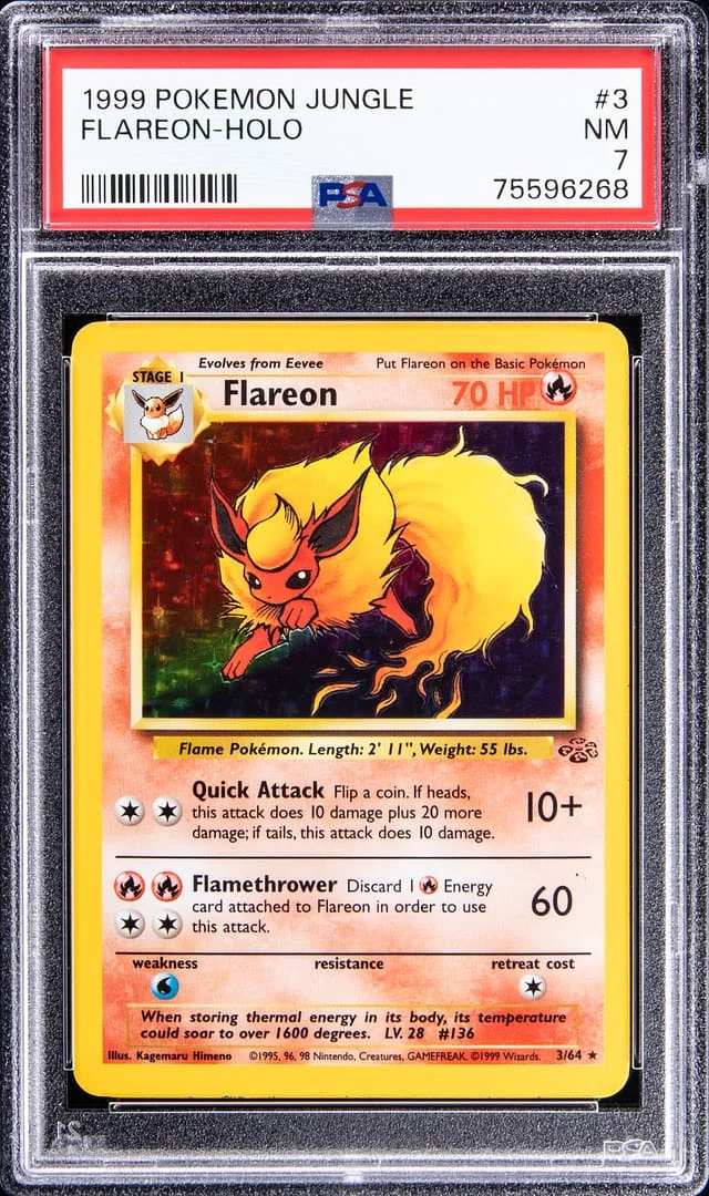 1999 Pokemon Jungle Rare Holofoil Flareon #3 card image