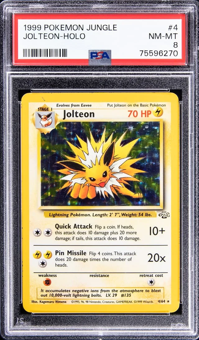 1999 Pokemon Jungle Rare Holofoil Jolteon #4 card image