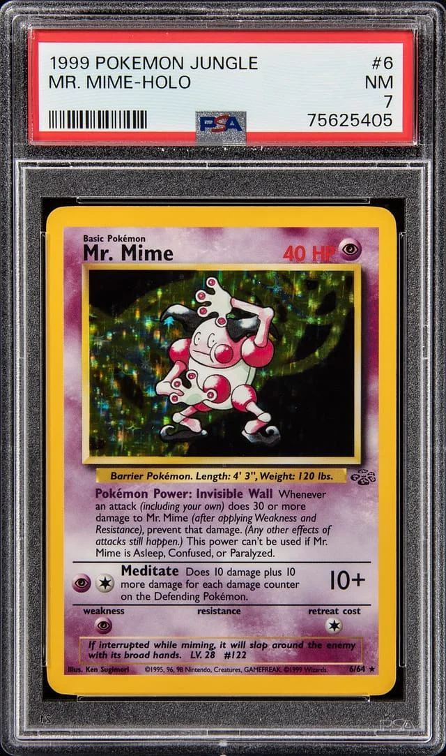 1999 Pokemon Jungle Rare Holofoil Mr. Mime #6 card image